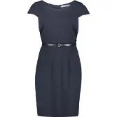 Betty & Co Etuikleid mit Gürtel in Dunkelblau | Gr.: 46