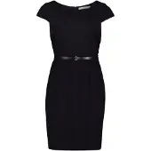 Betty & Co Etuikleid mit Gürtel in Schwarz | Gr.: 40