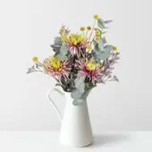 Pflanzen-Kölle Bunter Schnittblumen-Mix mit Craspedia, Eukalyptus & Chrysanthemen