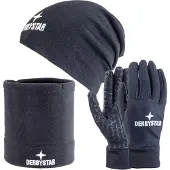 Derbystar Fleece-Winterset Mütze+Handschuhe+Neckwarmer schwarz 8