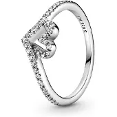 Pandora 199302C01 Silber Damenring Sparkling Wishbone Heart