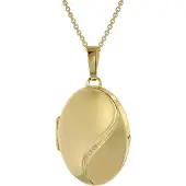Trendor 39660 Halskette mit Medaillon-Anhänger Silber 925 gold plattiert
