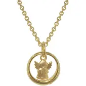 Trendor 72931 Anhänger Taufring mit Engel Gold 333 mit goldplattierter Kette