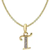 Trendor 41520-T Buchstaben-Anhänger T Gold 333/8K mit vergoldeter Silberkette