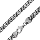 Trendor 68205 Herren-Halskette 925 Silber Oxydiert Fuchsschwanzkette 4,3 mm