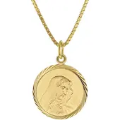 Trendor 41408 Madonna Anhänger 333 Gold mit vergoldeter Silberkette