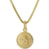 Trendor 41201 Kinder-Anhänger Gold 333 Schutzengel mit vergoldeter Silberkette