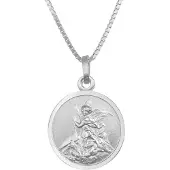 Trendor 41462 Halskette mit Erzengel Michael Anhänger Ø 16 mm 925 Silber