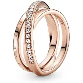 Pandora 189057C01 Damenring Dreifach gekreuzter Pavé-Ring