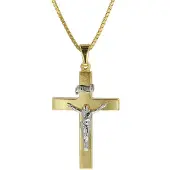 Trendor 08489 Kruzifix-Anhänger Gold 333 mit goldplattierter Herren-Halskette