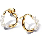 Pandora 263276C01 Ohrstecker für Damen Süßwasser-Zuchtperlen Goldfarben