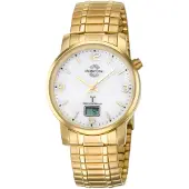 Master Time MTGA-10312-12M Herren-Funkuhr Basic mit Zugband Goldfarben