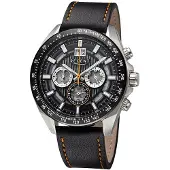 Regent Herren Uhr Lederarmband Leder Armbanduhr Analog schwarz orange URBA828