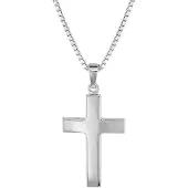 Trendor 08474 Herren-Halskette mit Kreuz 27 mm Sterlingsilber 925