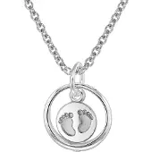 Trendor 08467 Taufkette 925 Silber Taufring mit Anhänger Babyfüße