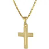 Trendor 39575 Kreuz-Anhänger für Kinder Gold 333 + goldplattierte Silberkette