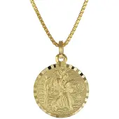 Trendor 08520 Christophorus Anhänger Gold 333 mit plattierter Herren-Halskette