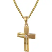 Trendor 35728 Kreuz-Anhänger Gold 333 mit goldplattierter Kette für Damen