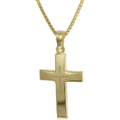 Trendor 35790 Kreuz-Anhänger Gold 333 + goldplattierte Silber-Halskette
