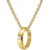 Trendor 39475 Anhänger Taufring Gold 333 mit goldplattierter Silberkette