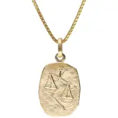 Trendor 15382-10 Waage Sternzeichen Gold 333 / 8K mit vergoldeter Silberkette