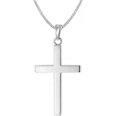 Trendor 41228 Herren-Halskette mit Kreuz-Anhänger 28 mm Silber 925
