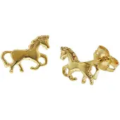 Trendor 35809 Kinder-Ohrringe Gold 333 Pferde Ohrstecker