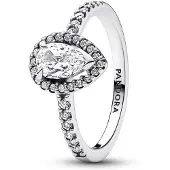 Pandora 192835C01 Damen Silberring Funkelnde Birne mit Heiligenschein