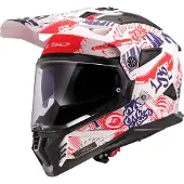 LS2 LS2MX702PioneerIIFantasyWeißRotBlau06AdventureHelm Größe 2XL