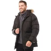 Trespass Herren Baldwin Isolierte Wasserdichte Parka Schwarz