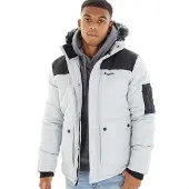 Bench Herren Tillor Pelzbesatz Kapuze Gesteppte Parka Frost Grau