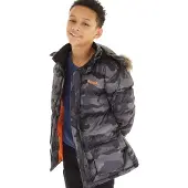 Bench Junge Calcott Jacke Schwarz Digi Camo