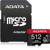 ADATA High Endurance, 512 GB, MicroSDXC, Klasse 10, UHS-I, 100 MB/s, 85 MB/s