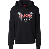 HUGO Hoodie aus Baumwoll-Terry mit Grafik-Prints von Tieren Grösse M