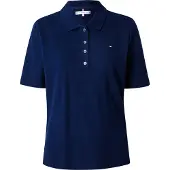 Tommy Hilfiger Damen Poloshirt Kurzarm 1985 Pique Regular Fit, Blau (Dark Blue),