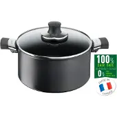 Tefal G2694632, Rund, Schwarz, Titan, Schwarz, Silber, Glas, 24 cm