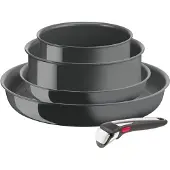 Tefal Ingenio L26190, Gemischtes Set, Grau, Aluminium, Keramik, Grau, Thermo-Punkt