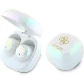 GUESS Bluetooth Kopfhörer Gutwsj144Esh Tws + Docking Station Weiss/Weiss Irisierend 4G Gedrucktes Logo