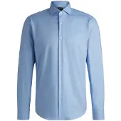 BOSS Regular-Fit Hemd aus elastischem Baumwoll-Twill mit bügelleichtem Finish Grösse 45