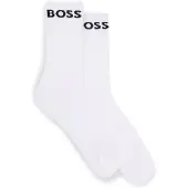 BOSS für Herren. 50469747 Pack 2 Paar weiße elastische kurze Socken (43-46), Heimtextilien, Baumwolle
