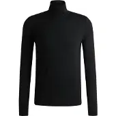 HUGO Rollkragenpullover aus Merinowolle mit Logo-Stickerei Grösse M