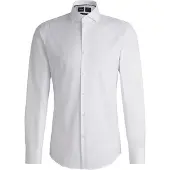 BOSS Slim-Fit Popeline-Hemd aus bügelleichtem Baumwoll-Mix Grösse 38L