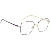 BOSS Brillenfassung aus goldfarbenem Stahl mit violetten Details Grösse ONESI