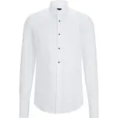 BOSS Slim-Fit Smokinghemd aus elastischer Baumwoll-Popeline mit bügelleichtem Finish Grösse 43