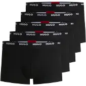 HUGO Fünfer-Pack eng anliegende Boxershorts aus Stretch-Baumwolle mit kurzem Bein und Logos am Bund Grösse XXL