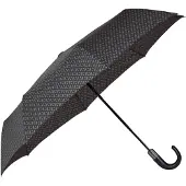 BOSS Dunkelgrauer Regenschirm mit Monogramm-Muster und Logo-Riemen