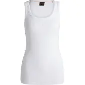 BOSS für Damen. 50504245 T-shirt Emmatite weiß (L), Lässig, Baumwolle, Ärmellos / Hosenträger