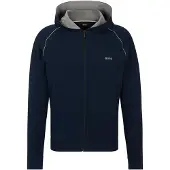 BOSS Hoodie mit Reißverschluss aus Stretch-Baumwolle mit Kontrastpaspeln Grösse XXL