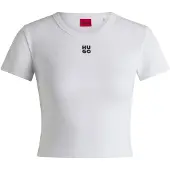 HUGO für Damen. 50512000 Delanor T-shirt weiß (XS), Lässig, Baumwolle, Kurzarm