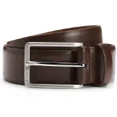 BOSS Gürtel aus italienischem Leder mit Metalldetails in gebürsteter Silber-Optik Grösse 115